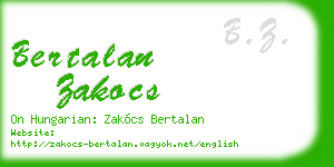 bertalan zakocs business card