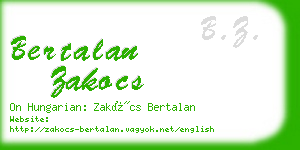 bertalan zakocs business card